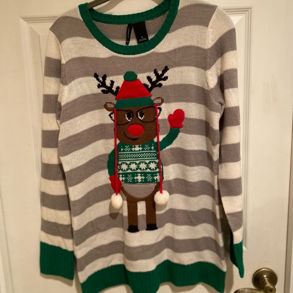 Christmas Reindeer Sweater, Ugly Christmas Sweater, Reindeer Christmas Sweater - Picture 2 of 10